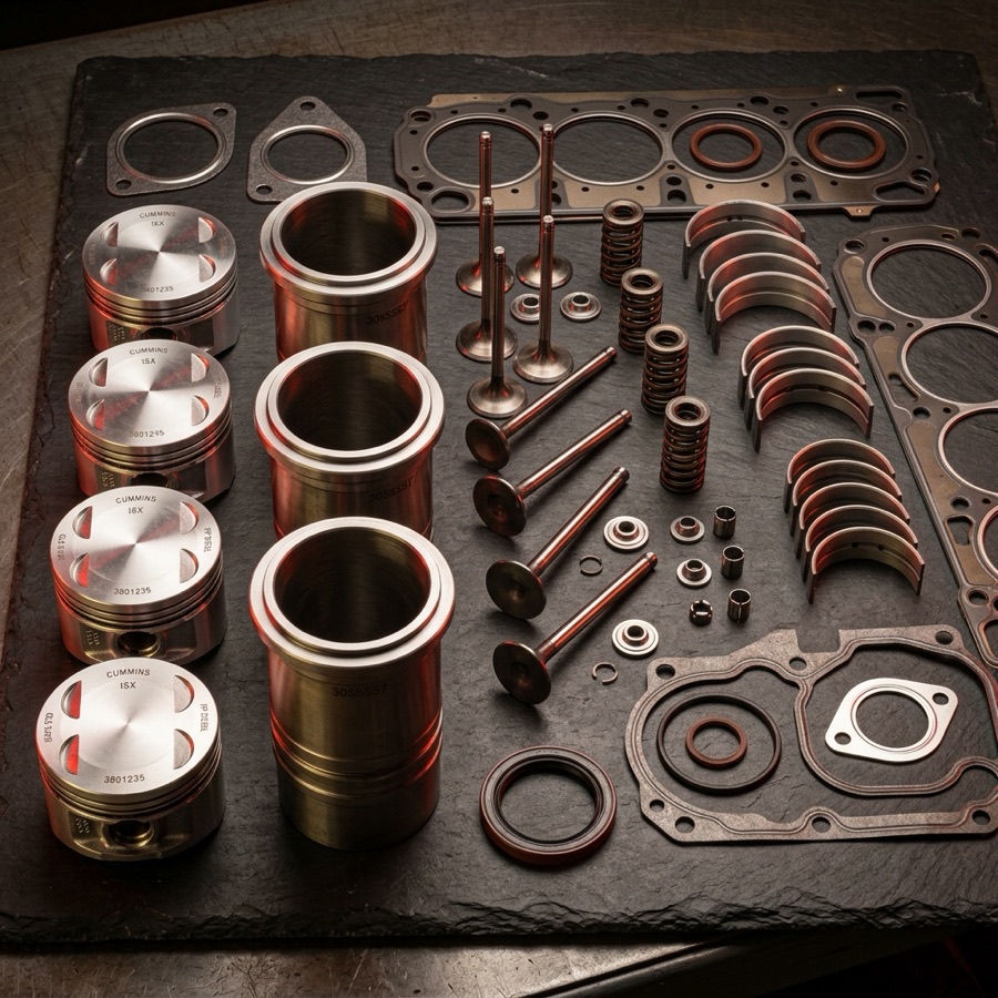 Refacciones de motor diésel: pistones, empaques y kits
